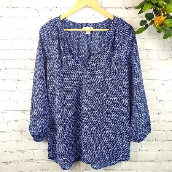 KENAR Boho 3/4 Sleeve Blouse/Boho Top Size L - Picture 1 of 8